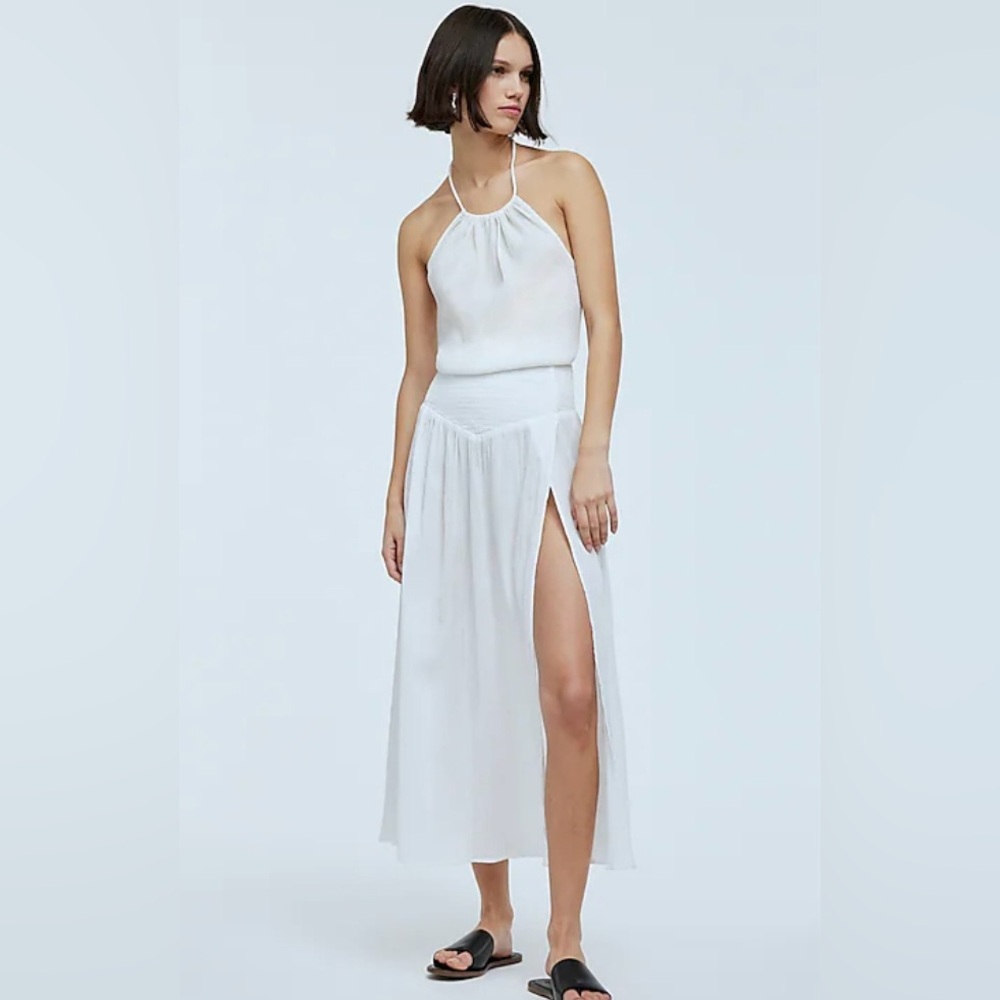 Madewell Crinkle Cotton Smocked Maxi Skirt